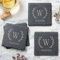 Personalized Laser Engraved Slate Coaster Set