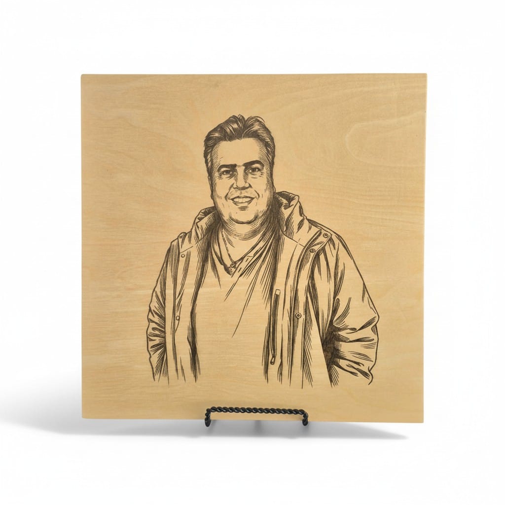 Custom laser engraved photo on wood – personalized wood photo print, handmade in NJ | MSC Wood & Craft Designs
