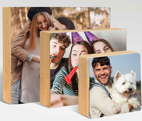 Personalized photo printed on wood block in 3 sizes – custom photo gift for couples, friends & family by MSC Wood & Craft Designs