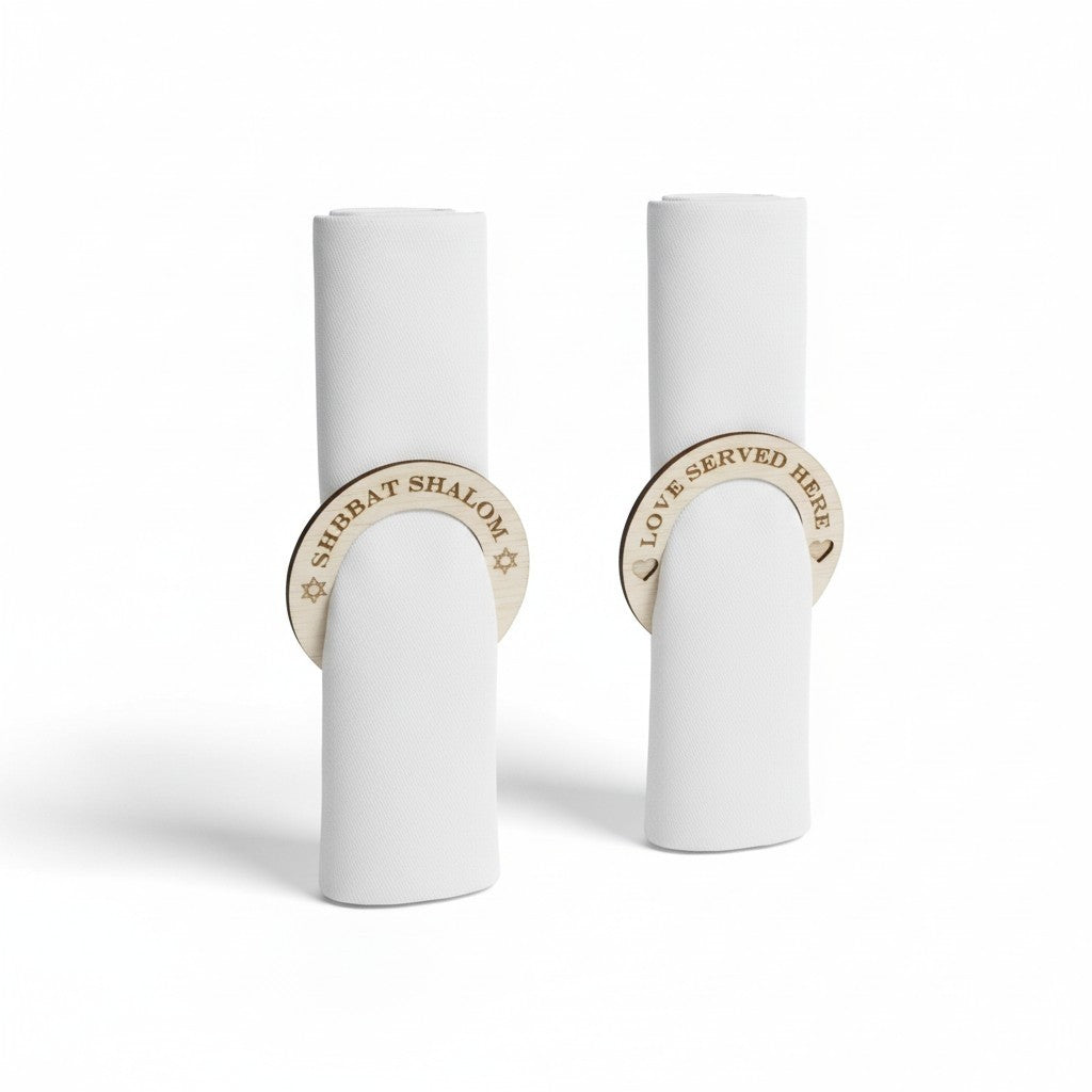 Personalized Wooden Napkin Rings – Set of 4