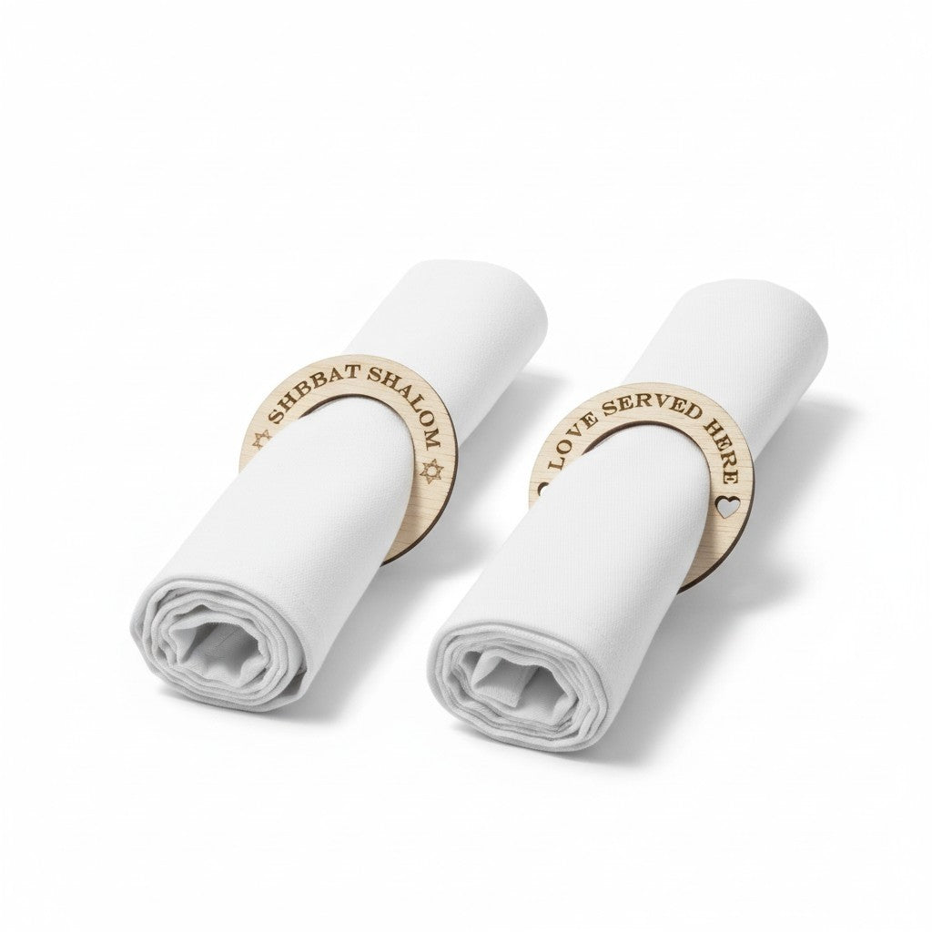Personalized Wooden Napkin Rings – Set of 4