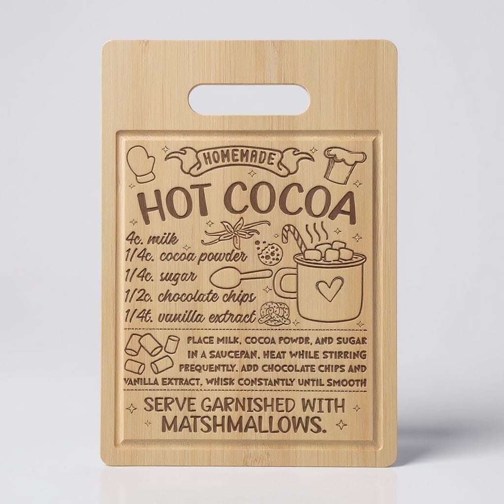 Laser Engraved Recipe Cutting Board | Personalized Bamboo Board