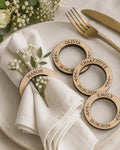 Personalized Wooden Napkin Rings – Set of 4