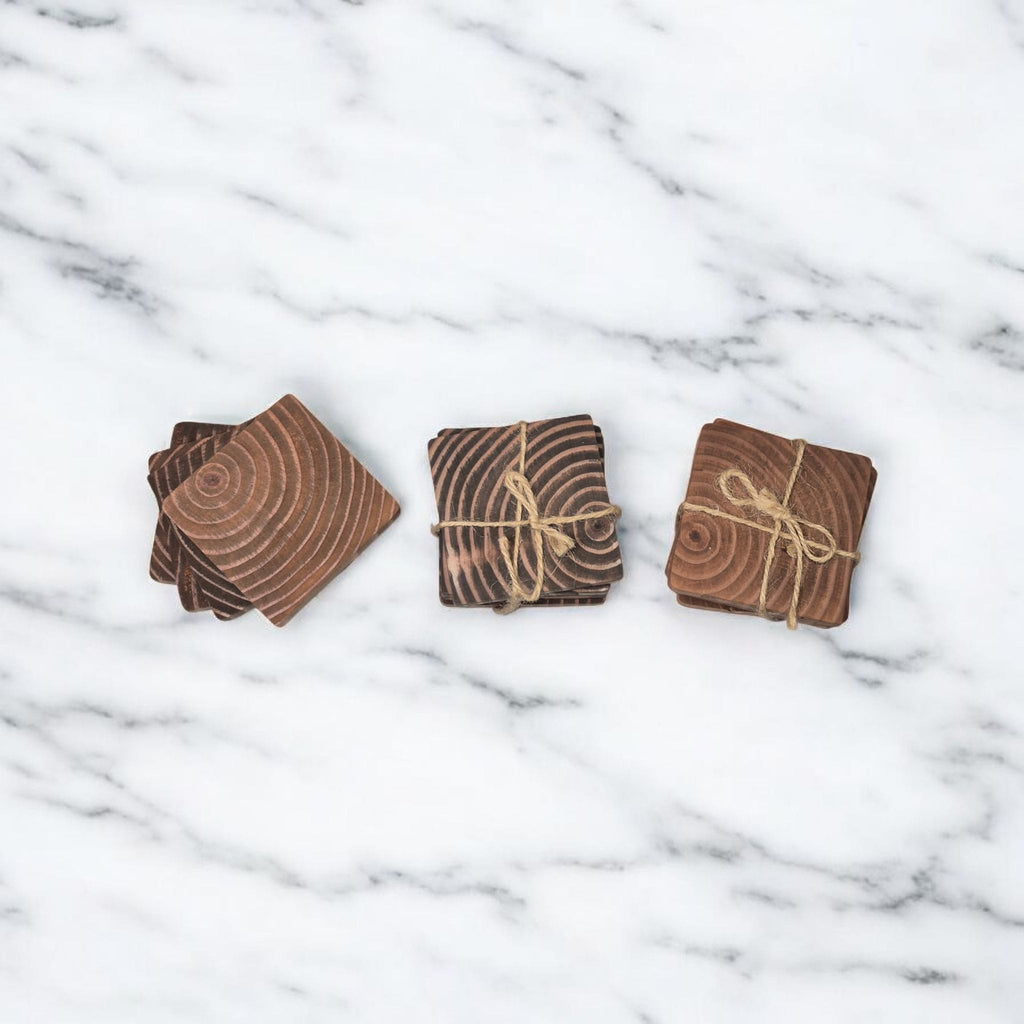 Wood Coasters Set of 4 | Laser Engraved | 4" x 4"