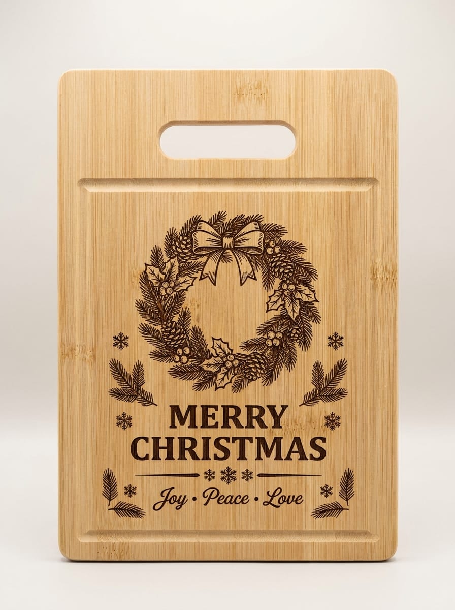 Personalized Bamboo Cutting Board | Holiday Designs – Christmas, Hanukkah, Easter & More