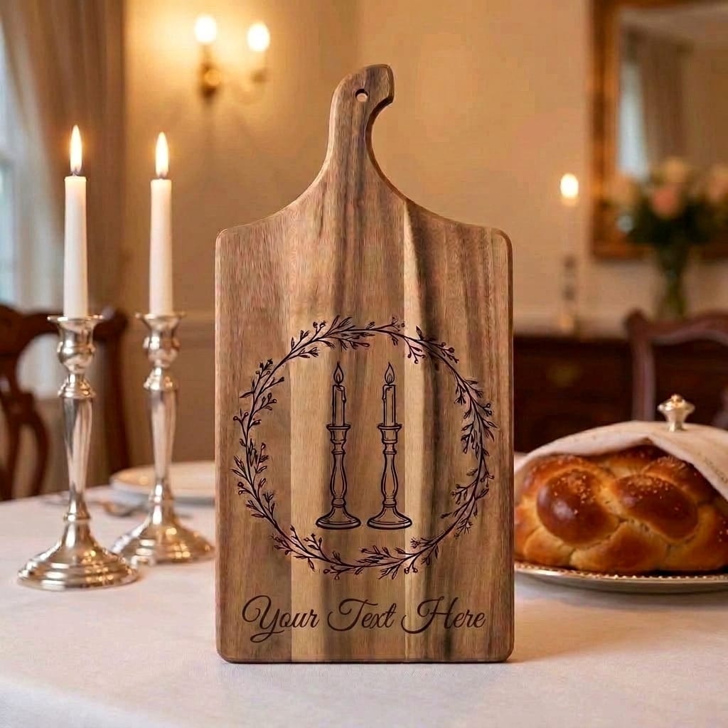 Personalized Wood Shabbat Challah Board | Custom Engraving