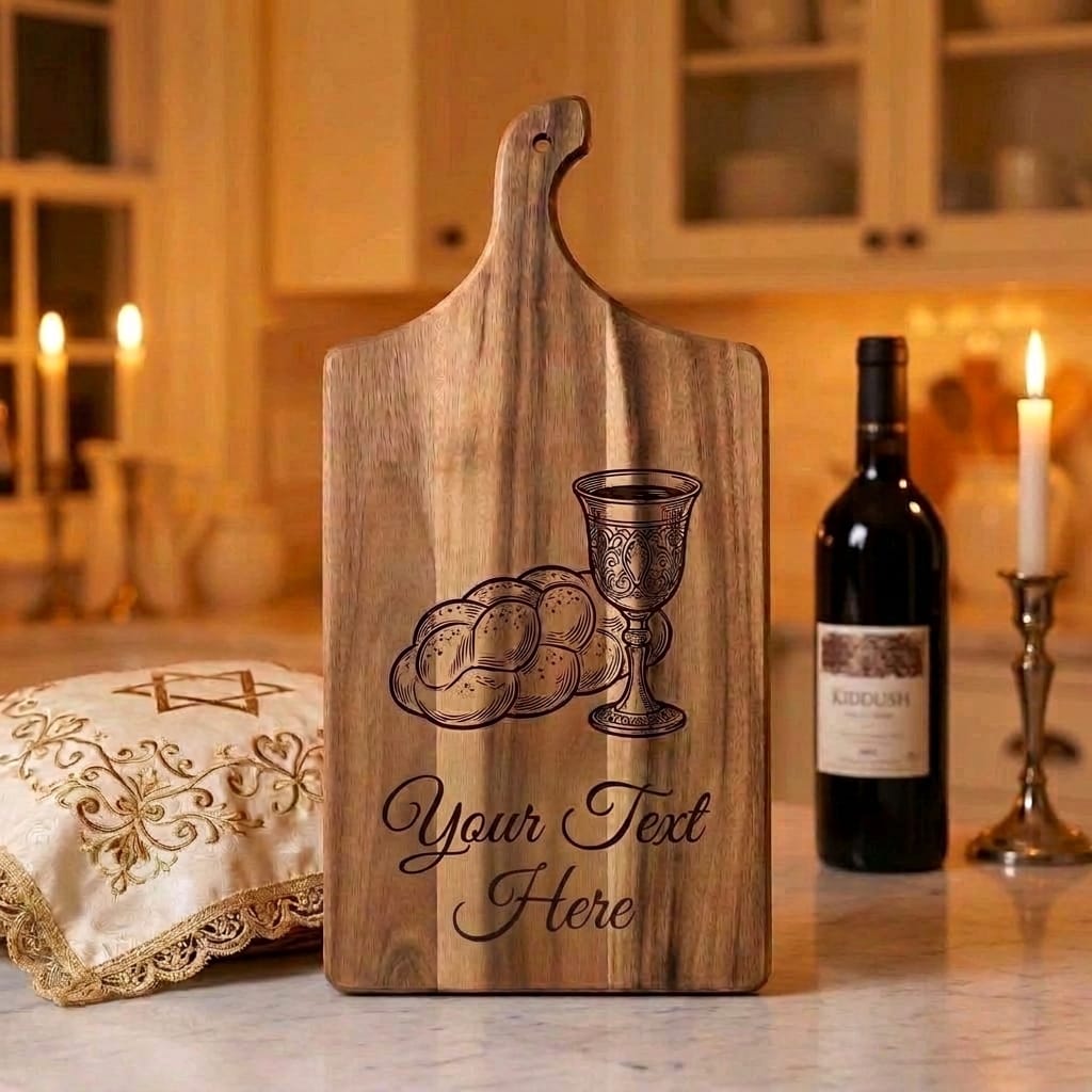 Personalized Wood Shabbat Challah Board | Custom Engraving