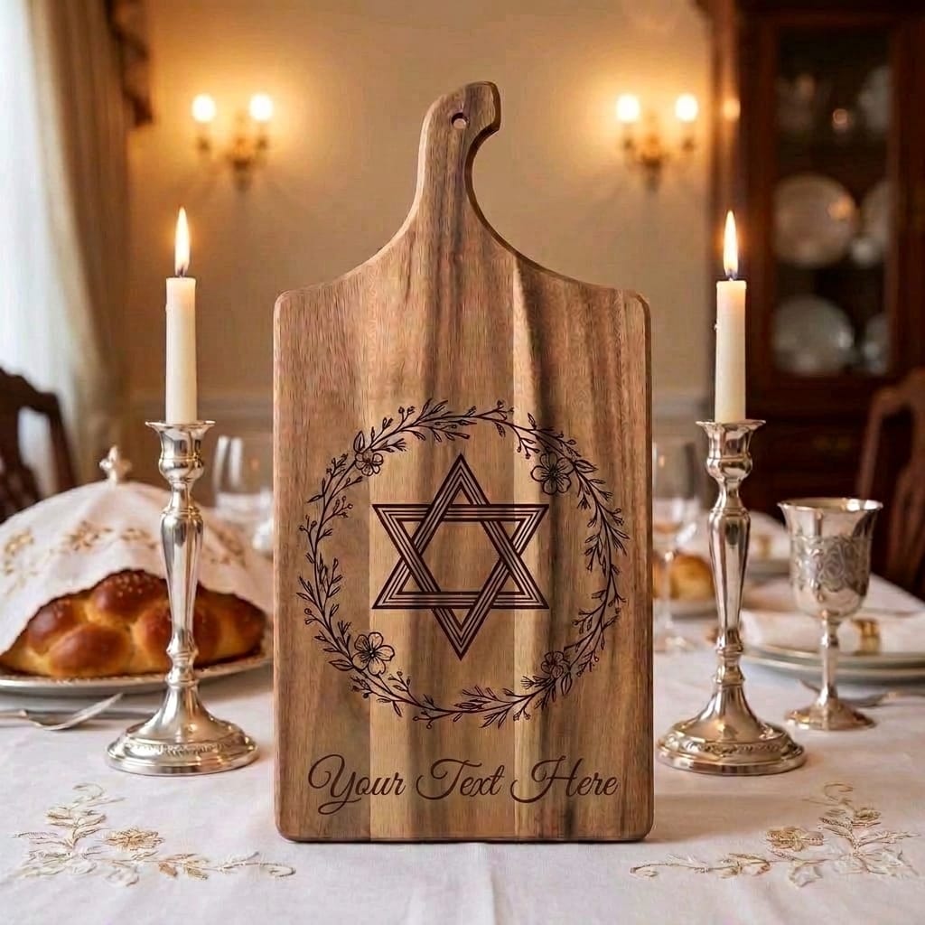 Personalized Wood Shabbat Challah Board | Custom Engraving