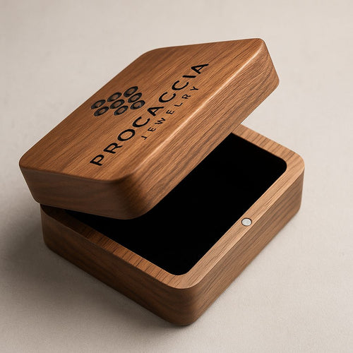 Custom laser engraved wooden box with logo