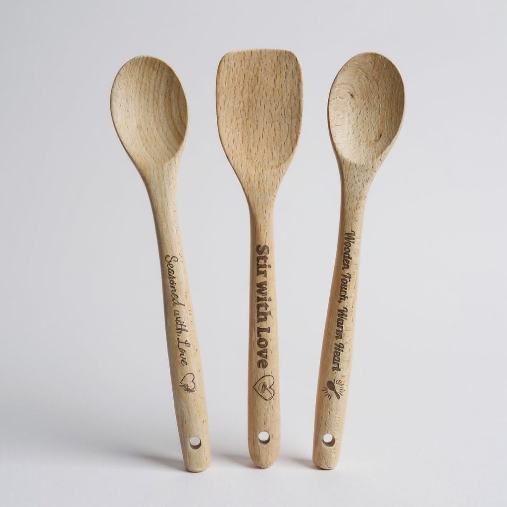 Personalized Wooden Serving Spoons Set Of 3