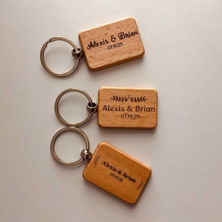 Personalized Engraved Wooden Keychains