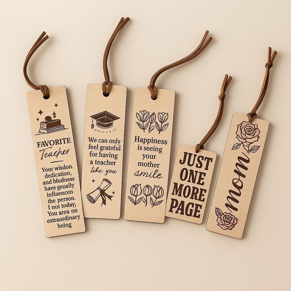 Personalized Wooden Bookmark | Custom Laser Engraved Gift