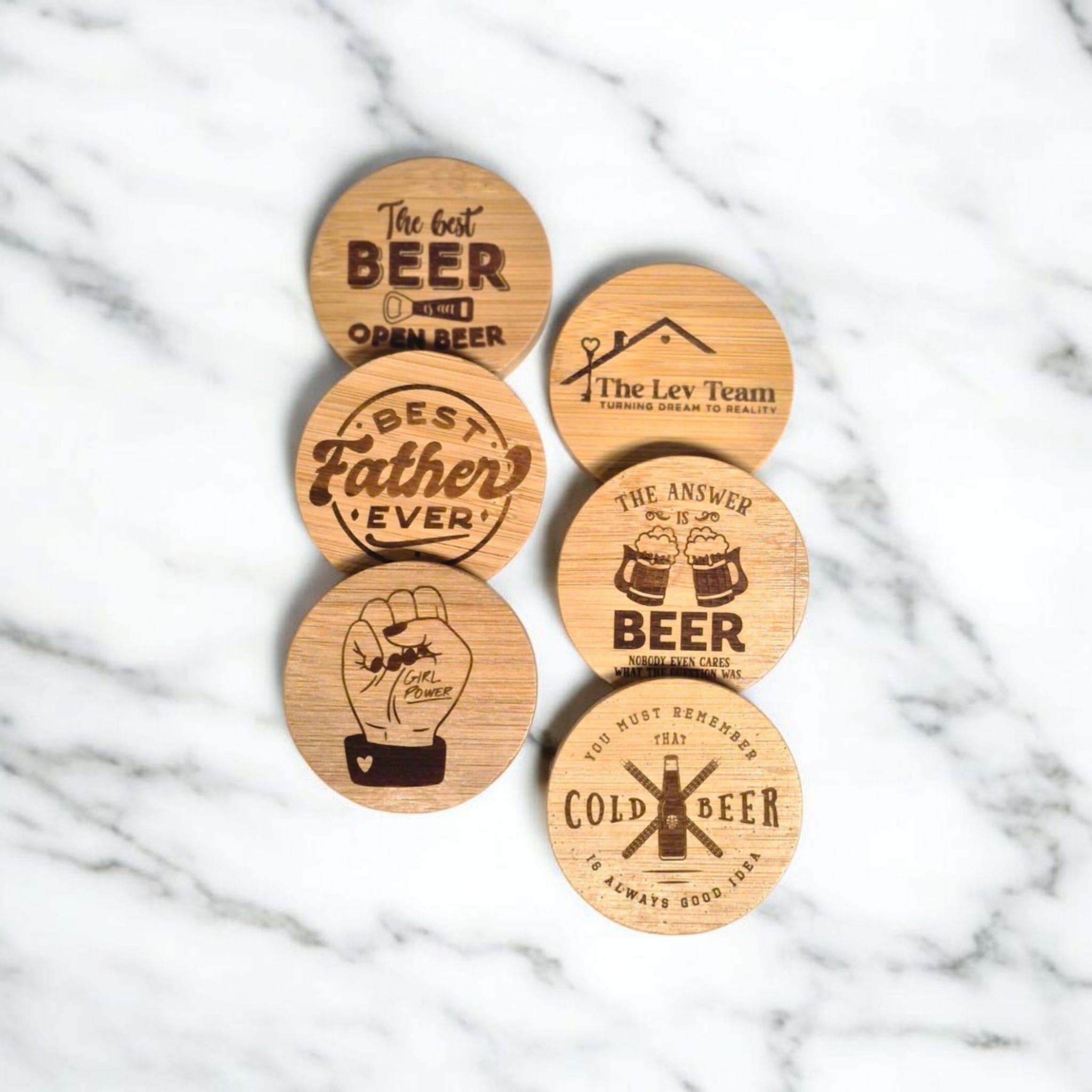 Personalized Wooden Bottle Opener Magnet | Custom Laser Engraved Gift