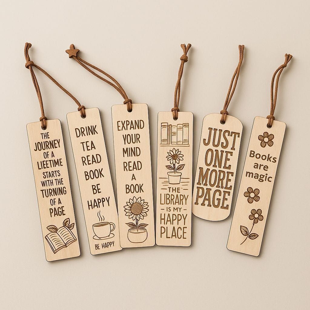 Personalized Wooden Bookmark | Custom Laser Engraved Gift