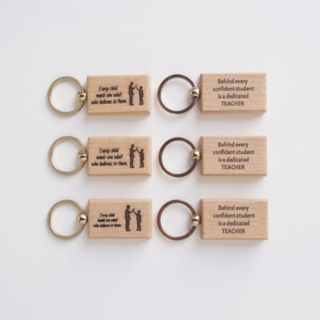 Personalized Engraved Wooden Keychains