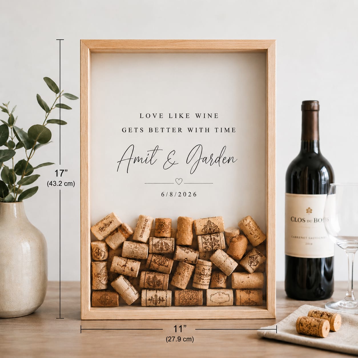 Personalized Wine Cork Shadow Box