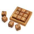 Handmade wooden Tic-Tac-Toe game with laser engraved pieces