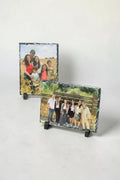 Personalized photo printed on natural slate stone with display stands - 5x7 inch