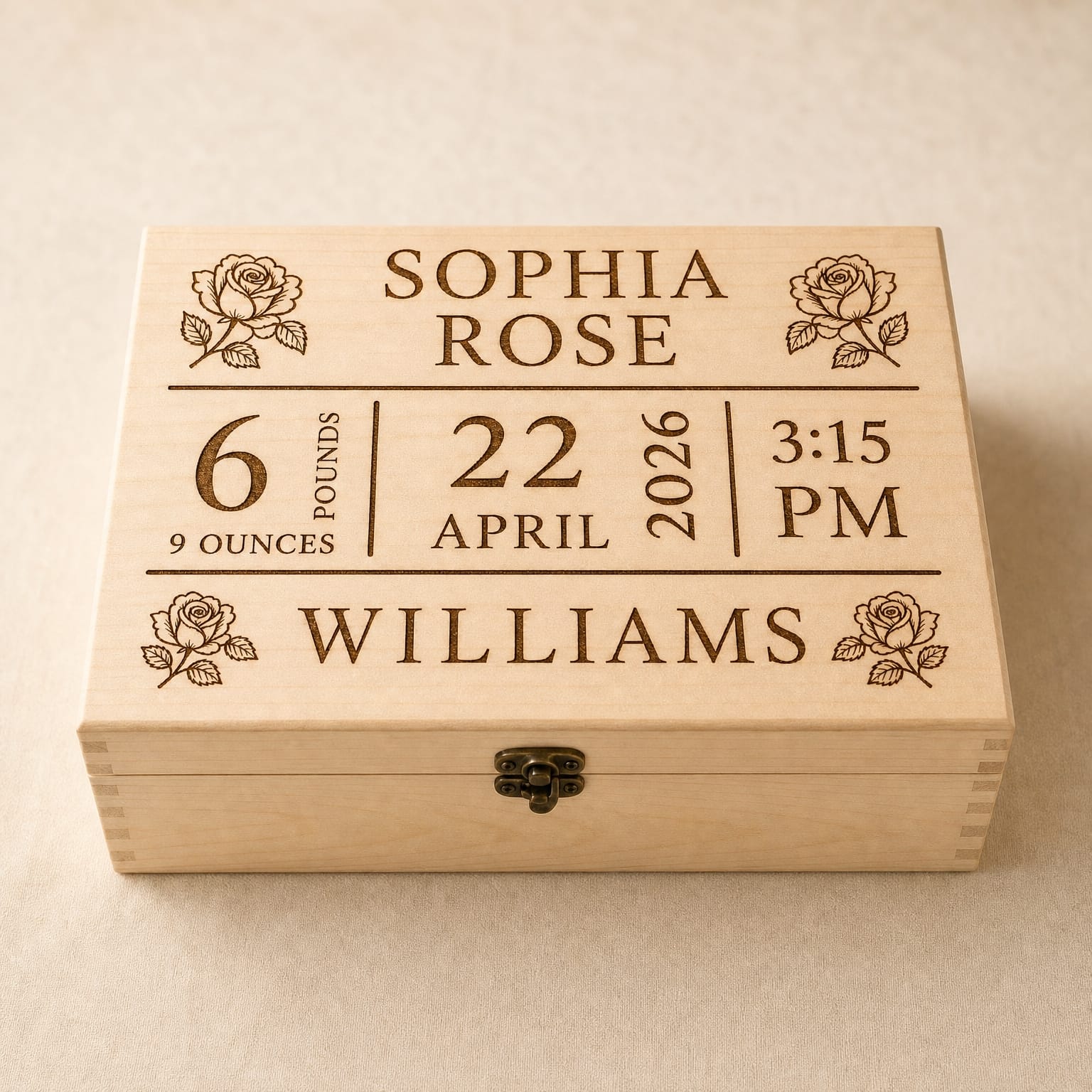 Personalized Baby Memory Box | Custom Laser Engraved Newborn Gift