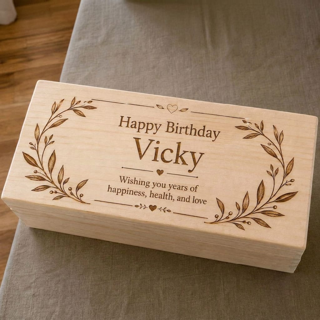 Personalized Engraved Wooden Wine Gift Box
