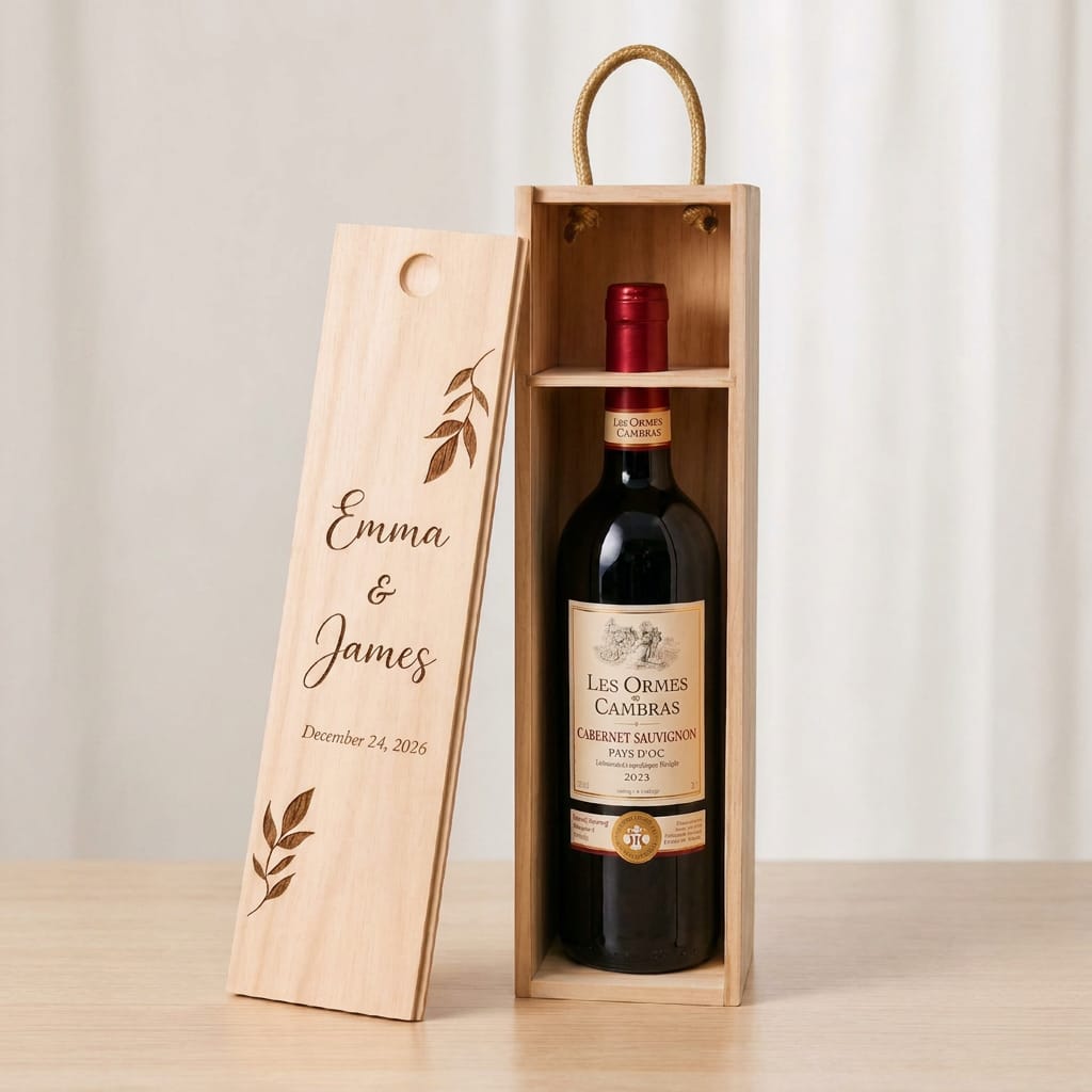 Personalized Engraved Wooden Wine Gift Box