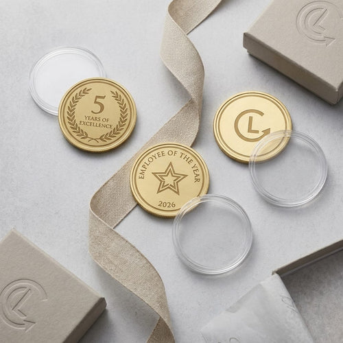 Custom Engraved Gold Coin | Personalized Corporate Award & Recognition Coin