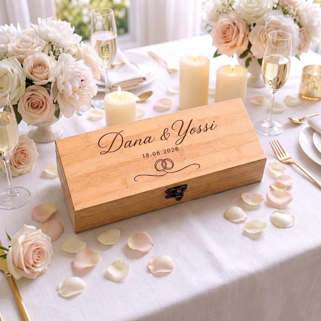Personalized Engraved Wooden Wine Gift Box
